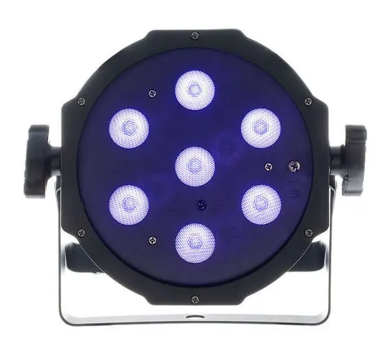 Cameo Flat PAR Can 1 UV 7 x 3W IR BK