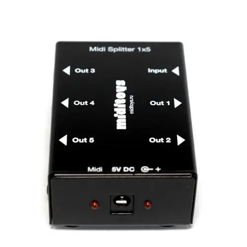 Miditoys Midi Splitter 1x5 BK
