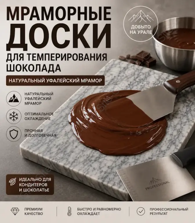Доски для темперирования шоколада из мрамора "Уфалей"