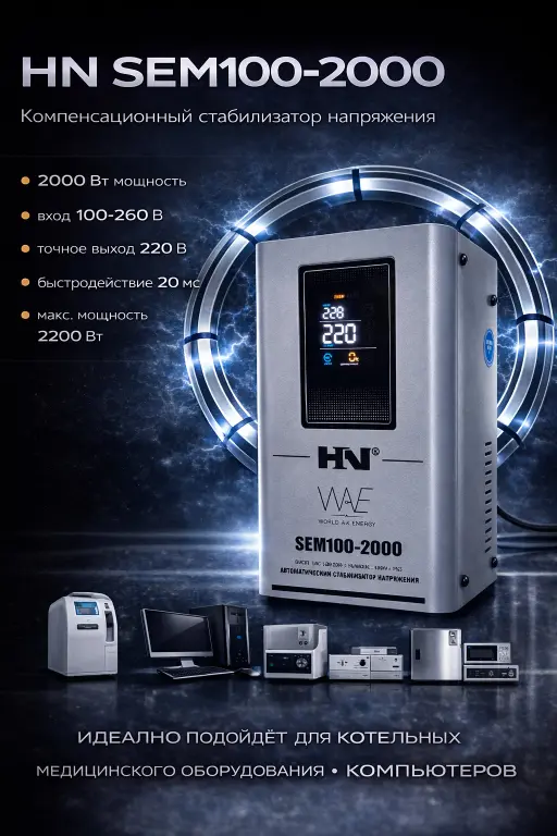 Компенсационный стабилизатор напряжения HN SEM100-2000