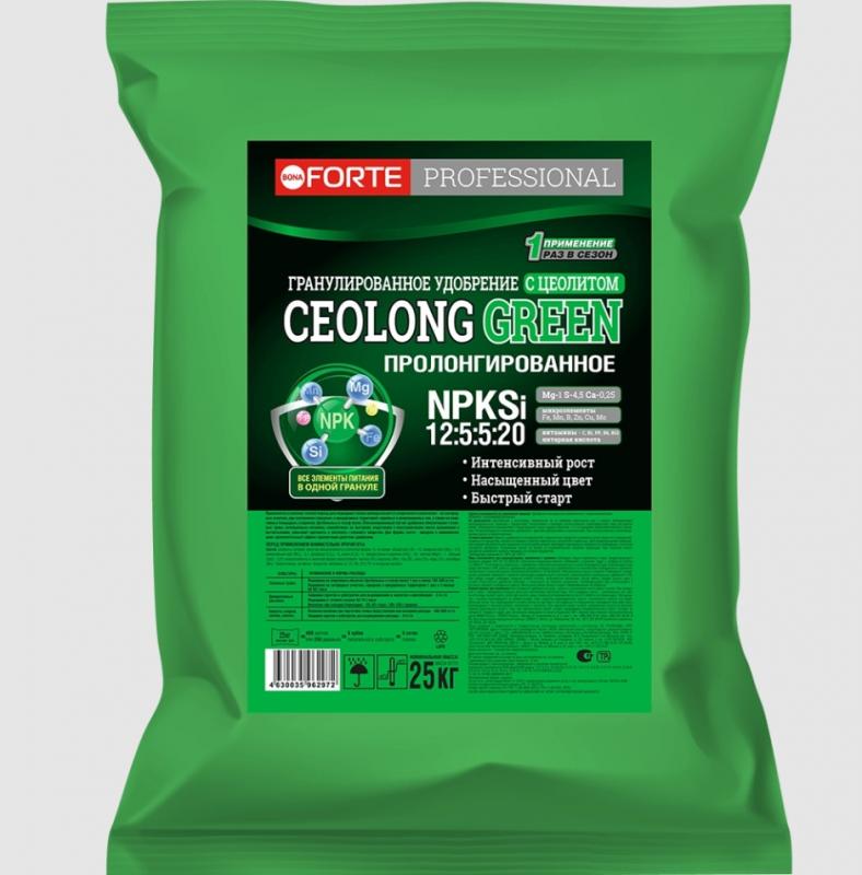 Bona Forte Professional Гранулированное удобрение CEOLONG GREEN, мешок 25 кг