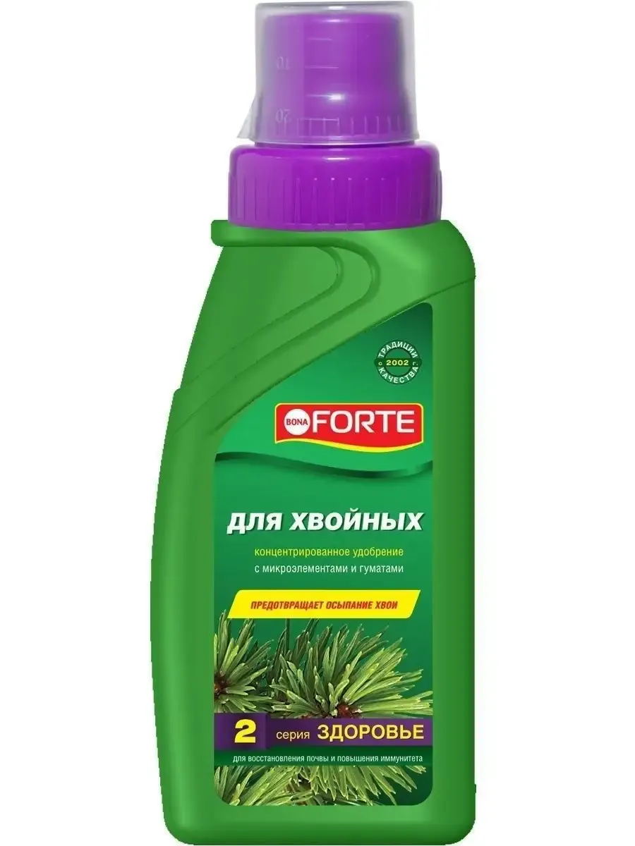 Bona Forte Здоровье Жидкое органо-минеральное удобрение Для хвойных растений, флакон 285 мл