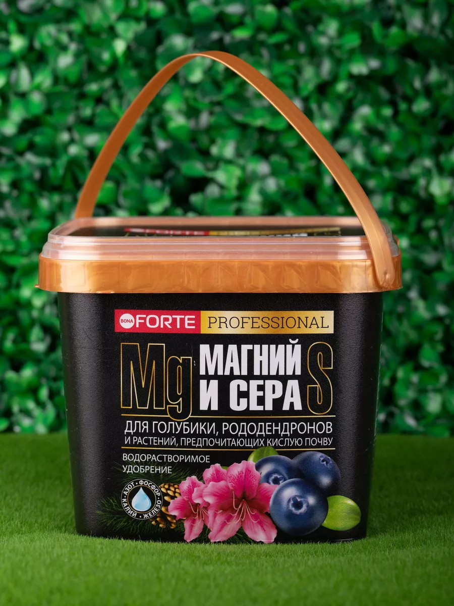 Bona Forte ОГ Удобрение водорастворимое Для голубики, рододендронов и кислотолюбивых растений с СЕРОЙ и МАГНИЕМ, ведро 1 л
