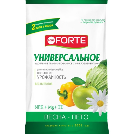 Bona Forte Удобрение комплексное гранулированное с микроэлементами Универсальное (весна), пакет 4,5 кг