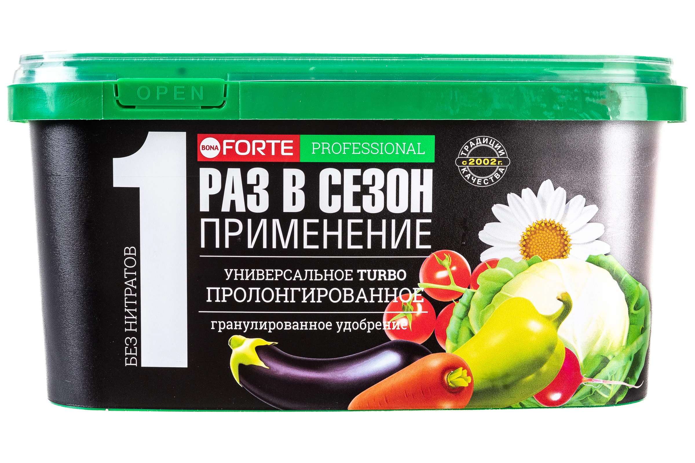 Bona Forte Удобрение сухое гранулированное пролонгированное TURBO Универсальное с биодоступным кремнием, ведро 3 л