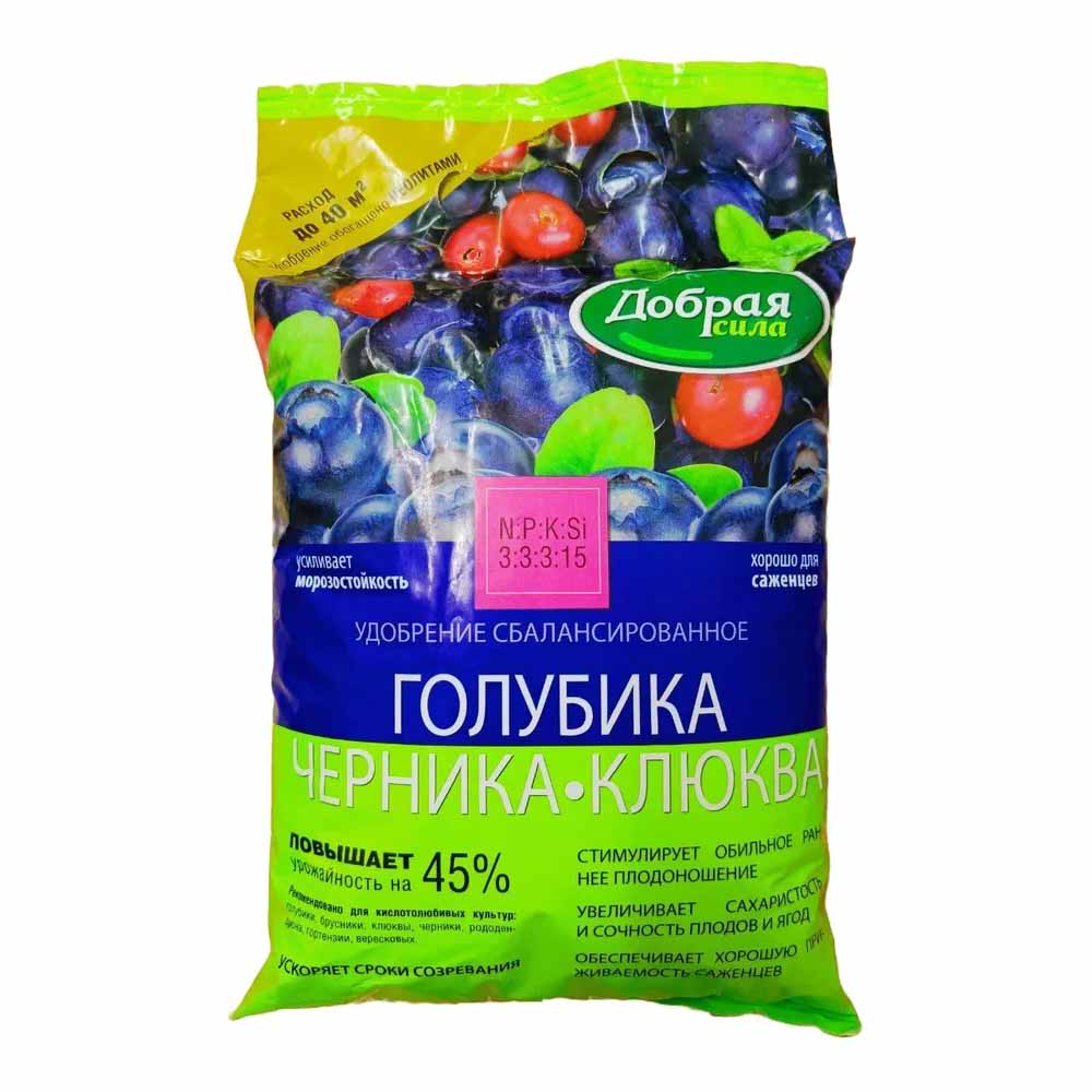 Добрая сила Сухое удобрение Голубика-Черника-Клюква, пакет 2 кг
