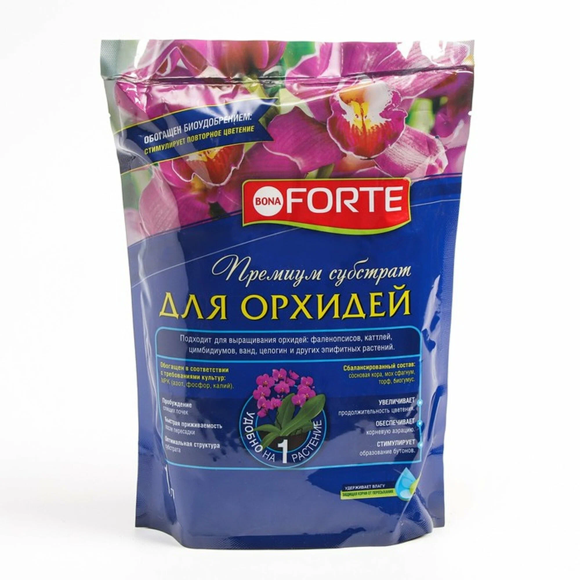 Bona Forte Субстрат для орхидей, пакет 1 л