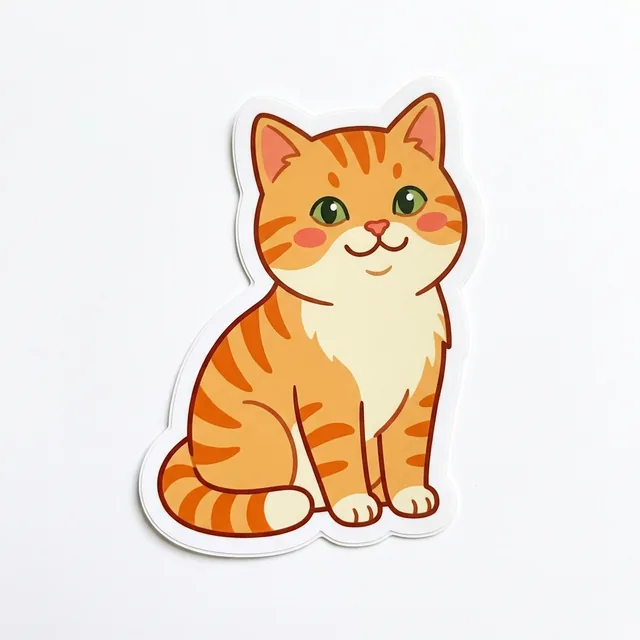 Стикер с котом в стиле «Мультяшный» — пример ИИ-обработки фото питомца