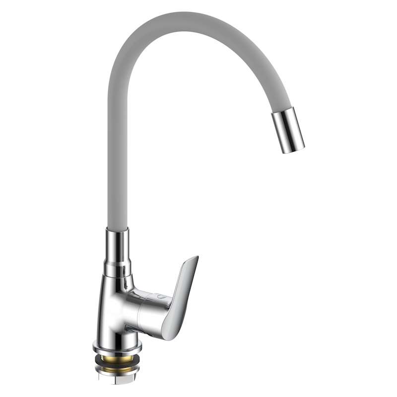 Смеситель для кухни с гибким изливом Voda Spring SG519G, хром/серый арт. 171774