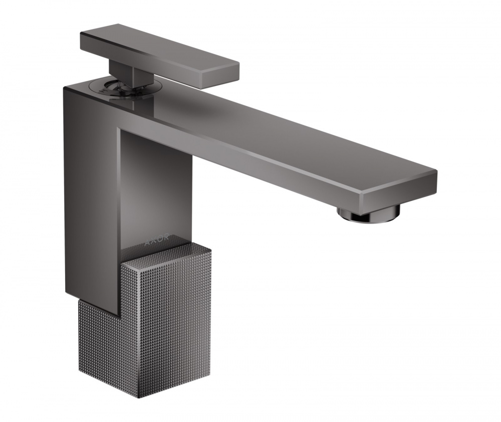 AXOR EDGE Смеситель для раковины, однорычажный, 130, с ДК, с алмазной огранкой,Polished Black Chrome арт. 34815