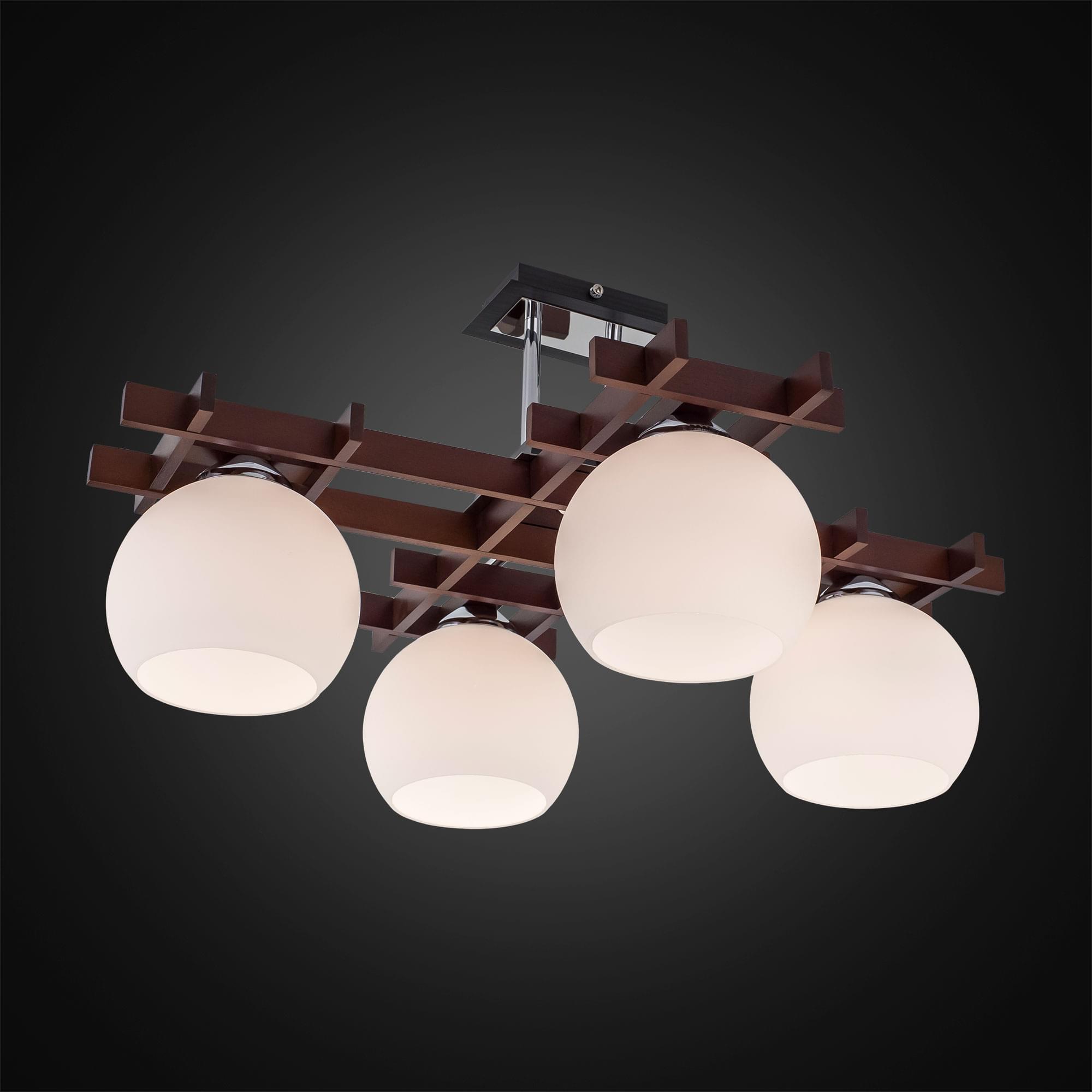 Citilux Нарита CL114141 Люстра деревянная Венге Хром арт. 88196