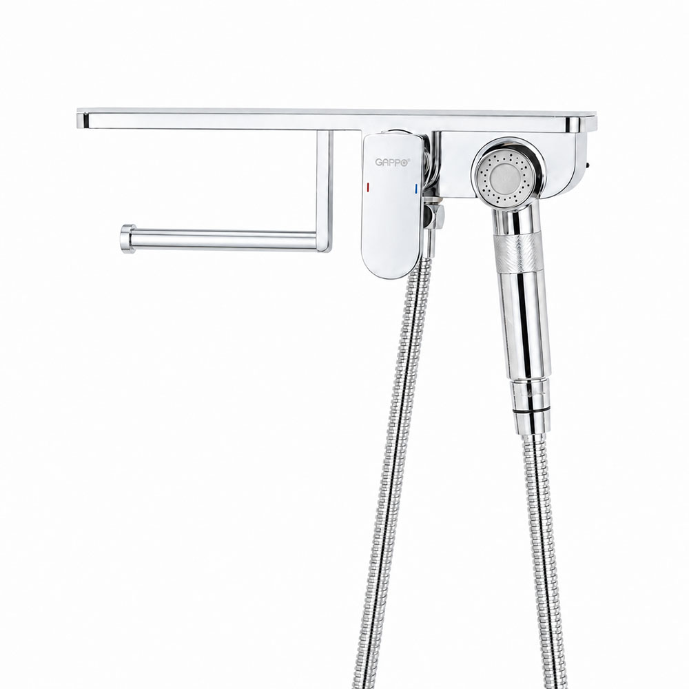 Гигиенический душ со смесителем и полочкой GAPPO G7295-10, хром арт. 189819