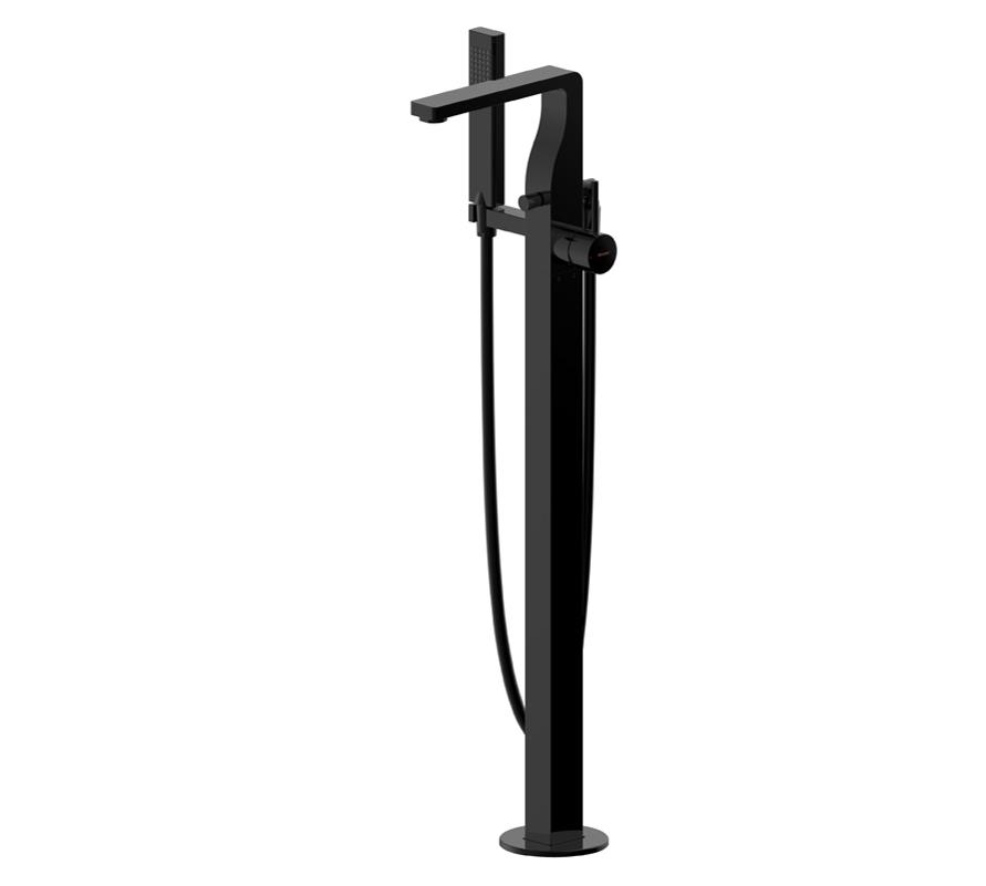 Смеситель для ванны напольный Bravat Arc F66061K-B3-ENG, черный арт. 167498