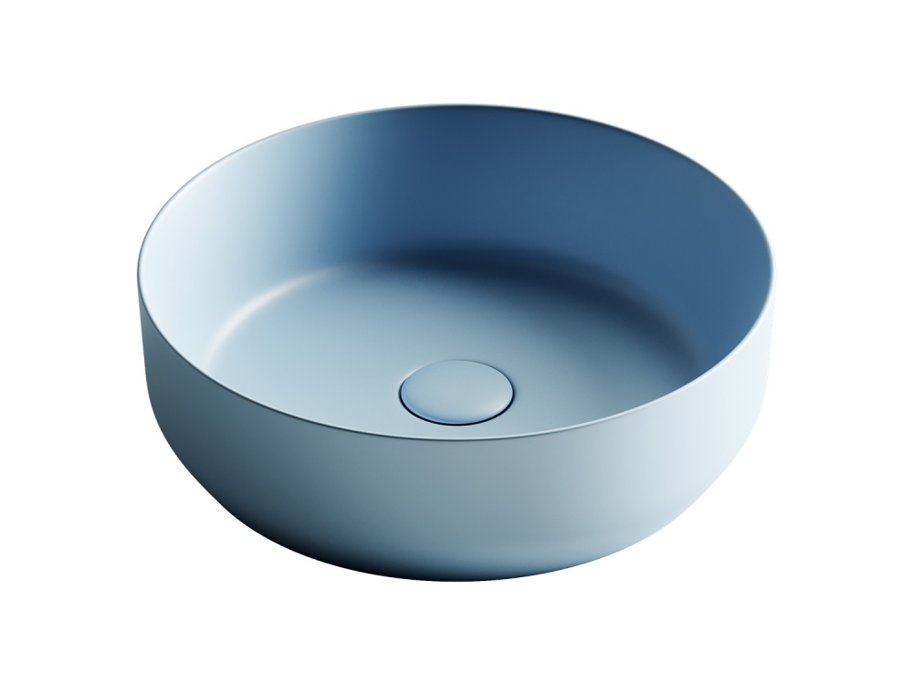 CERAMICANOVA Element Раковина накладная круглая 390х390хH120 мм, голубой матовый арт. 77393