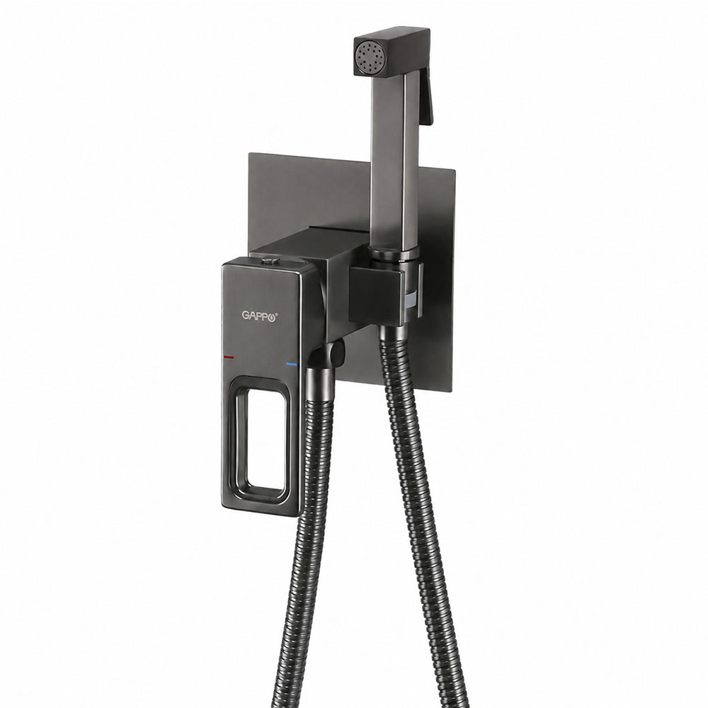 Гигиенический душ со смесителем GAPPO G7217-9, оружейная сталь арт. 189809