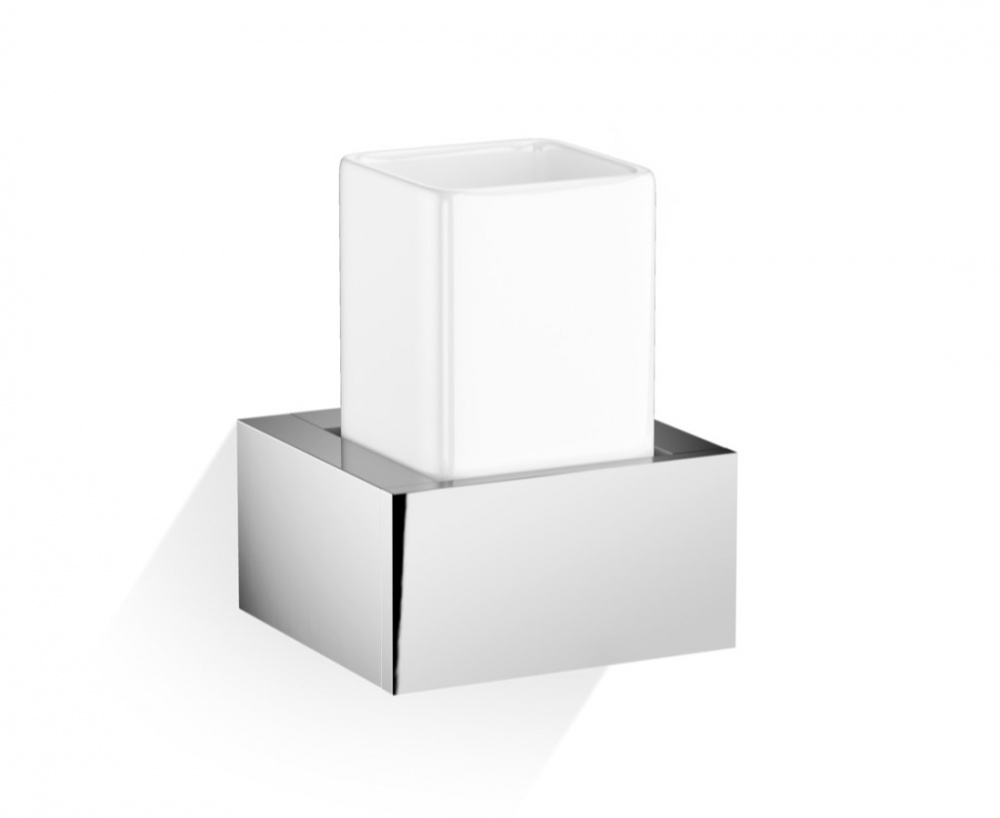 DW BK WMG Стаканчик для зубных щеток, настенный, H9.5x11.5x9 см, Хром/Фарфор белый арт. 30557