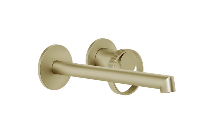GESSI ANELLO Bнешняя часть для настенного смесителя с коротким изливом, без ДК, Brushed Brass PVD арт. 34786