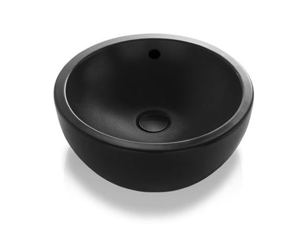 CIELO SHUI Раковина накладная с переливом ø42x16,5h см, N - Gloss Black арт. 36309