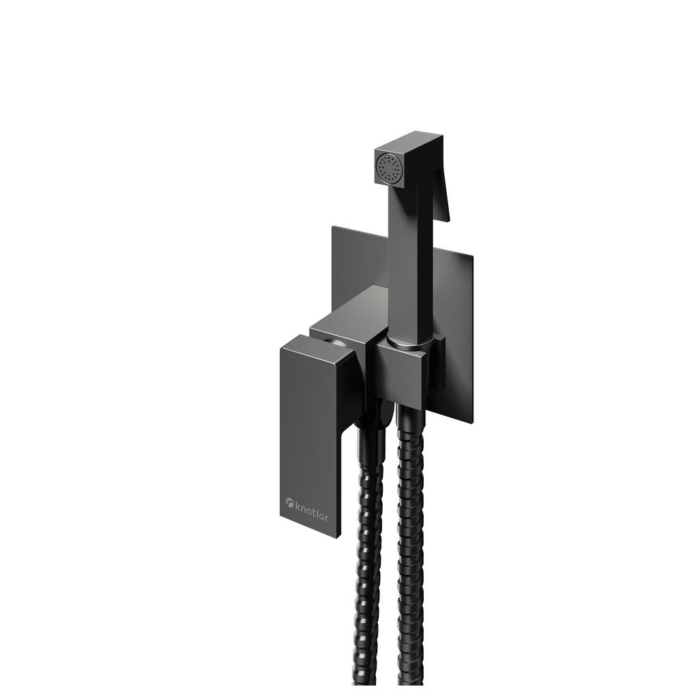 Гигиенический душ со смесителем встраиваемый Knotlor FHS02C1GM, вороненая сталь арт. 189672