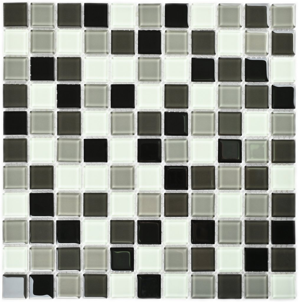 Плитка декоративная стеклянная Carbon mix/Карбон микс 4*25*25 300*300 арт. 90620
