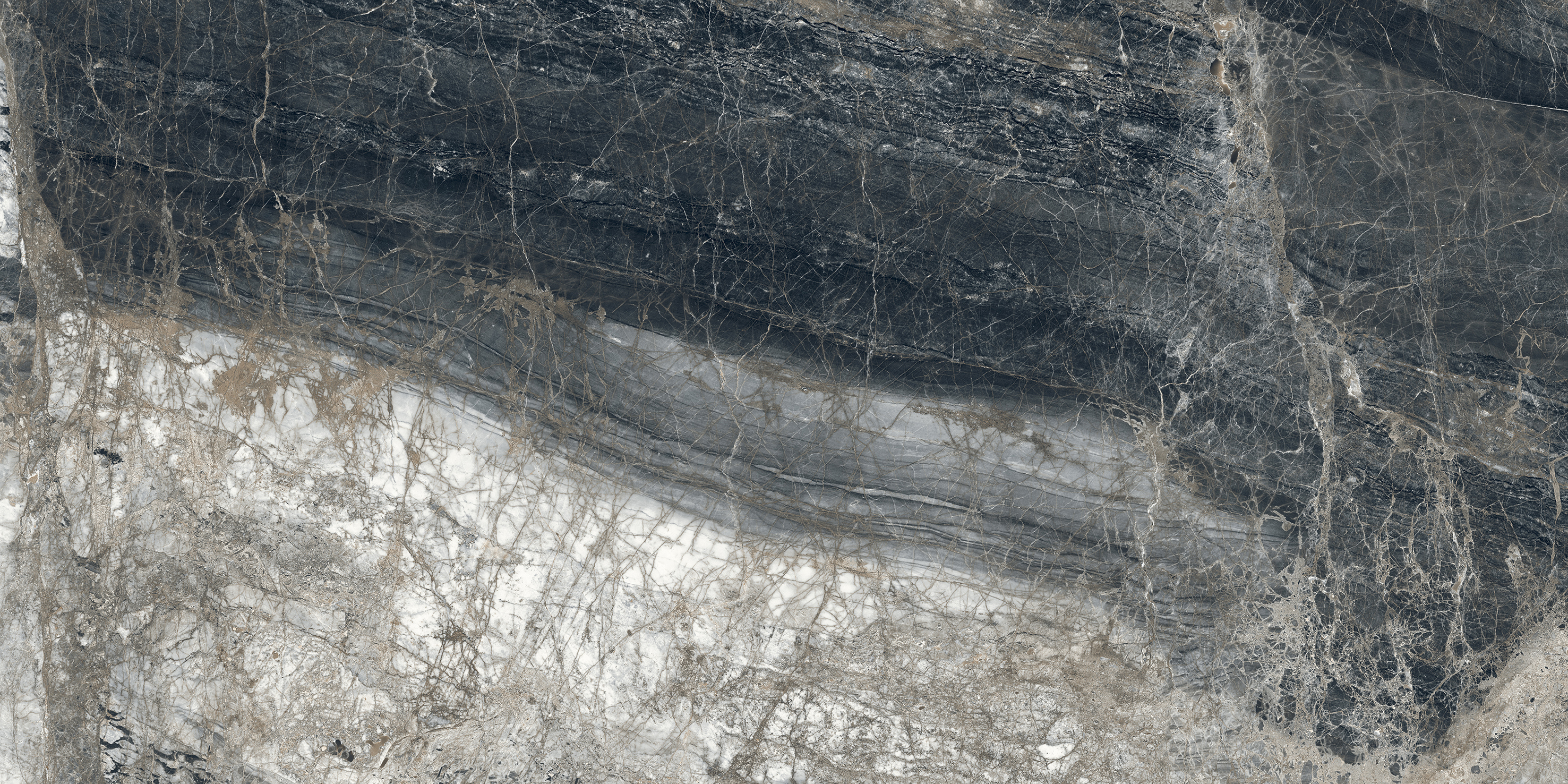 Лунар Неро Керамогранит графитовый 80х160 матовый+гл.чернила арт. 26014