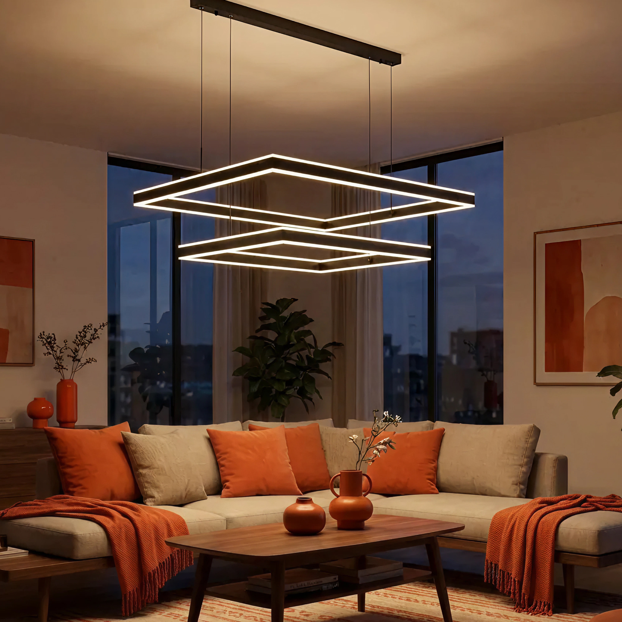 Citilux Дуэт CL719K211 LED Люстра подвесная с пультом Чёрная арт. 89063