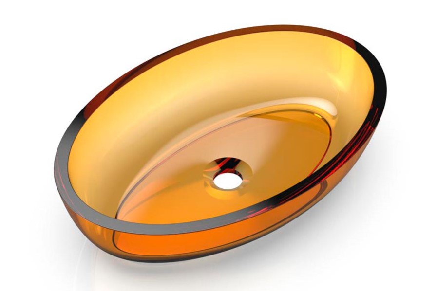KNIEF OVAL Shape Раковина накладная 550x370x130 мм без перелива, без отверстия, хром/50 Arangonit арт. 36905