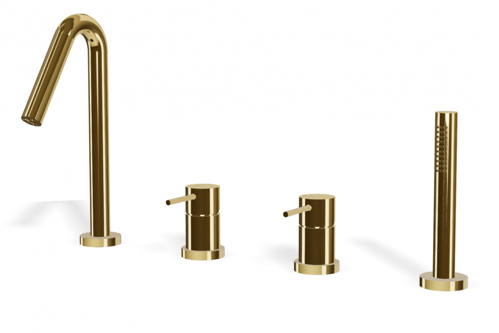 TREEMME Up+ Смеситель на борт ванны с изливом на 4 отверстия, DD Gold арт. 39699