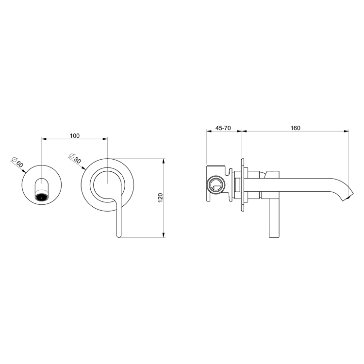 Смеситель для раковины Webert DoReMi DR830606560, черный арт. 161875