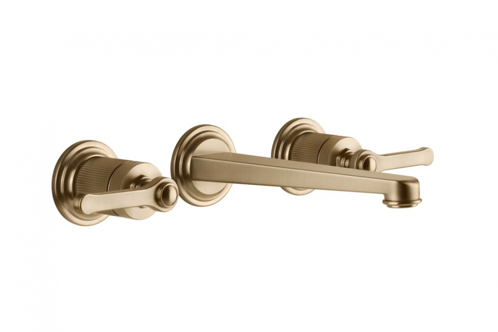 GESSI VENTI20 Bнешняя часть для смесителя из стены на 3 отверстия, Warm Bronze Br. PVD арт. 34851