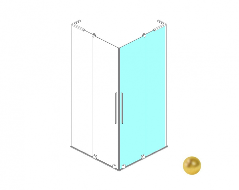 RADAWAY Furo SL KDD 90 R Душевое ограждение, брашированное золото/прозрачный арт. 32758