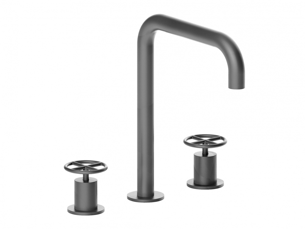 FANTINI FONTANE BIANCHE Смеситель для раковины на 3 отверстия, без ДК, 18,2 см, Matt Gun Metal PVD арт. 34632