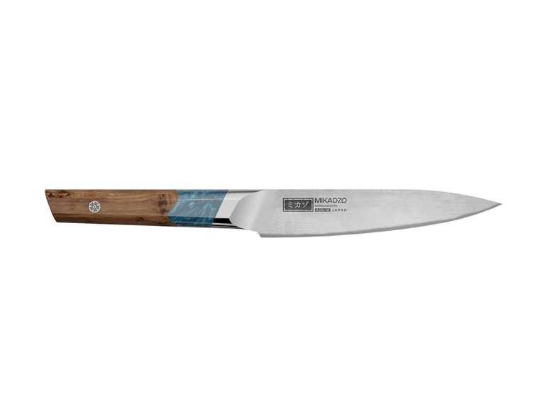 OMOIKIRI Damascus Kuon Нож универсальный, 127 мм, сталь AUS-10 c обкладками из 66 слоев/дерево арт. 40506