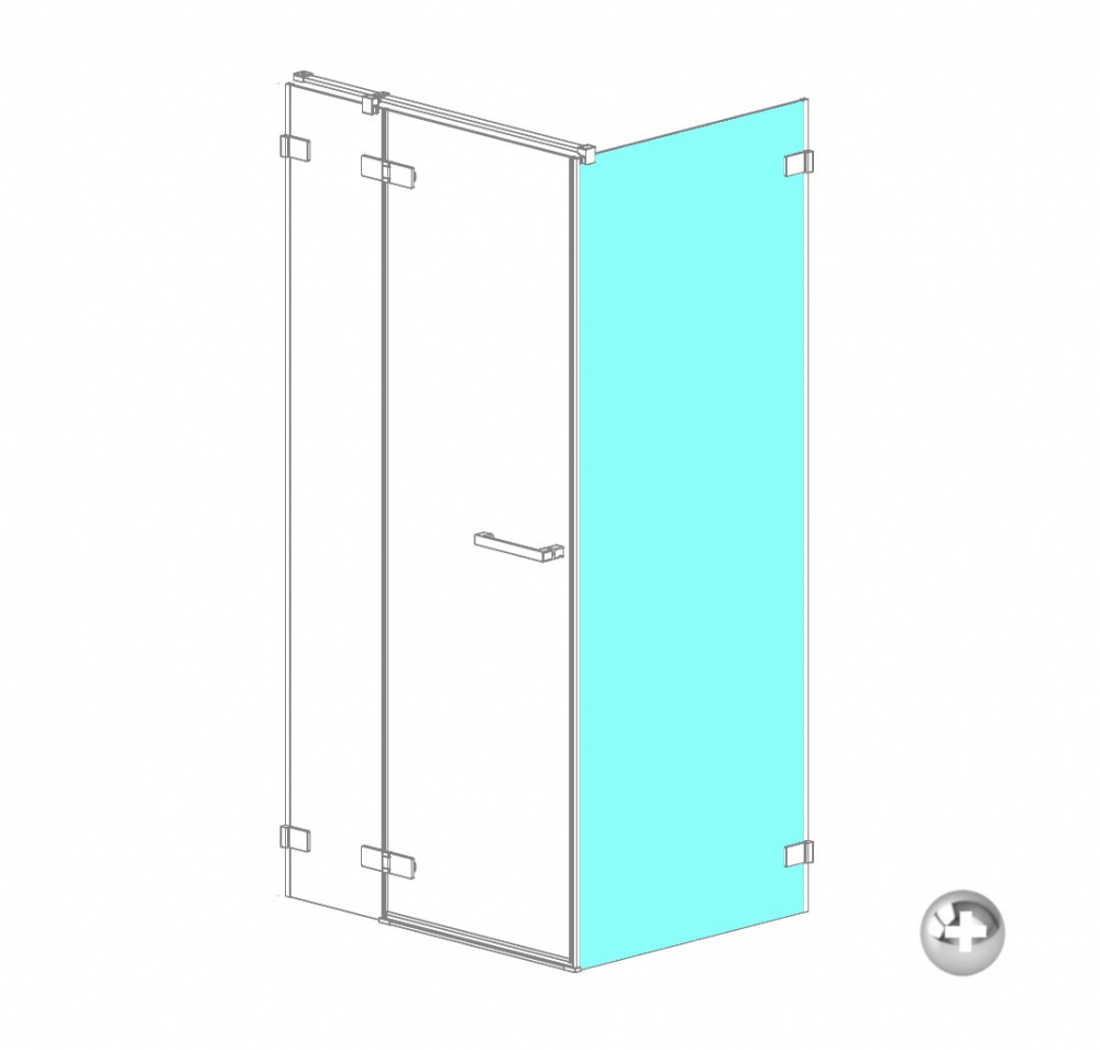 RADAWAY ARTA S1 90 Боковая стенка, 900xH2000 мм, хром+/прозрачное арт. 32607