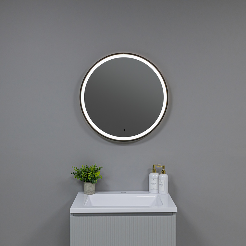 Зеркало Silver Mirrors Делуна/Deluna D800 TX (алюм. профиль, цвет черный, бесконтактный сенсор) арт. 179171
