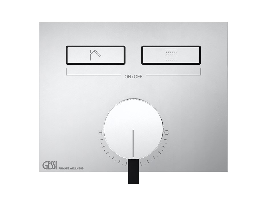 GESSI HI-FI MIXER Внешняя часть однорычажного смесителя 2 режима, с кнопками вкл/выкл, Chrome арт. 38005