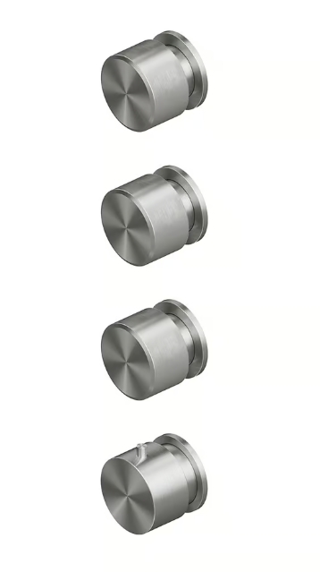 QUADRO DESIGN Смеситель термостатический с 3 запорными вентилями, AISI316L Brushed Stainless Steel арт. 35863