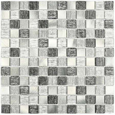 Плитка декоративная стеклянная Trend Silver/Тренд серебряный 4*23*23 300*300 арт. 90604