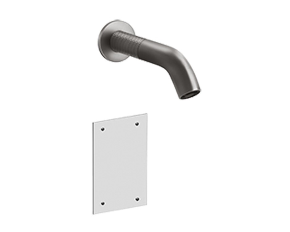 GESSI MECCANICA Внешняя часть сенсорного излива из стены, 6V, вылет 200 мм, Steel Brushed арт. 34703