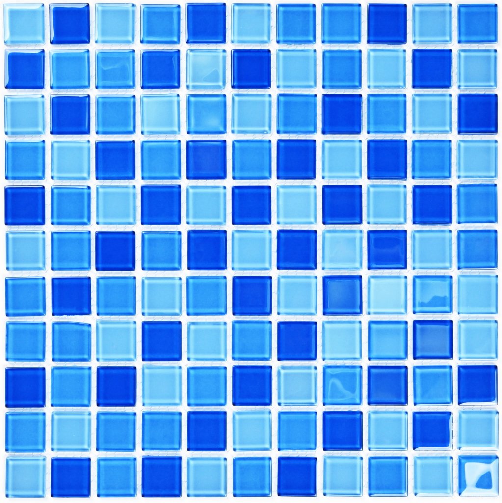Плитка декоративная стеклянная Blue wave-1/Голубая волна-1 25*25 300*300 арт. 90685