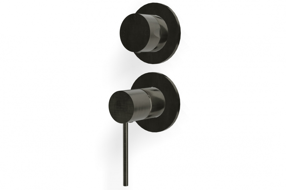 TREEMME Up+ Внешняя часть смесителя для душа на 2 выхода с переключателем, CZ Brushed black chrom арт. 39656