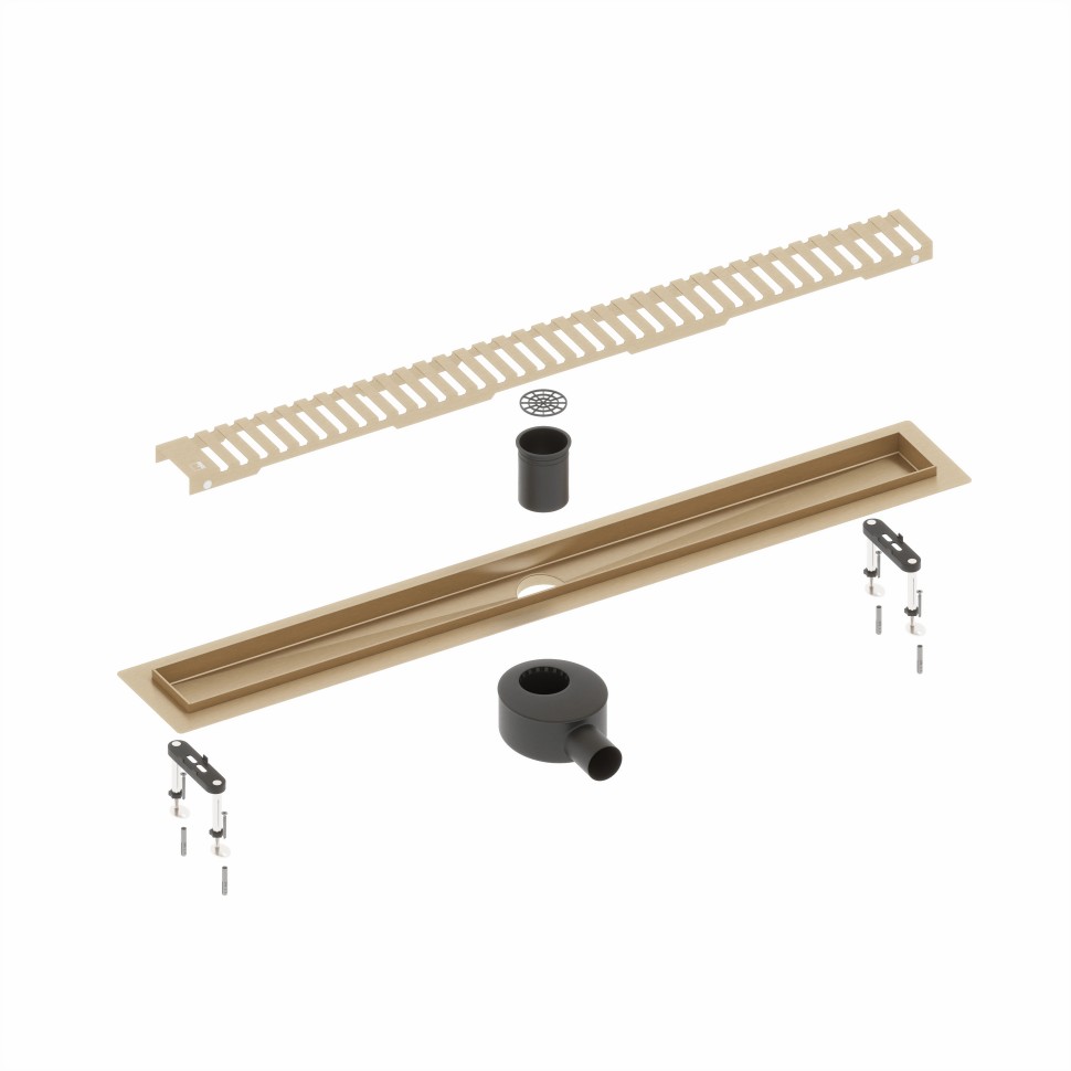 Душевой лоток TIMO Drain System DS230109/17, матовое золото арт. 175892
