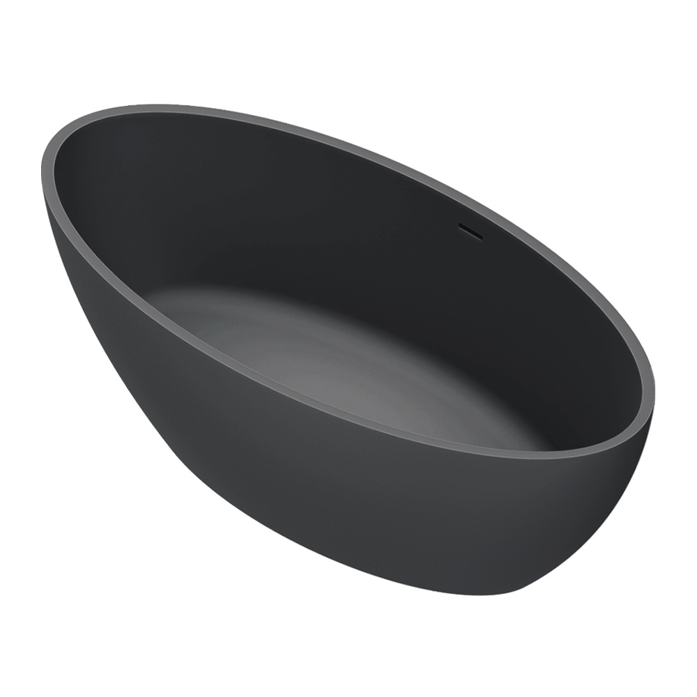 CATALANO Ванна отдельностоящая с интегрированным переливом, 165×80×52 см, Solidtech черный матовый арт. 32489