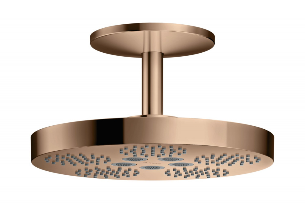 AXOR ONE Верхний душ 280 мм с 2 режимами, потолочный держатель 211 мм, Polished Red Gold арт. 38784