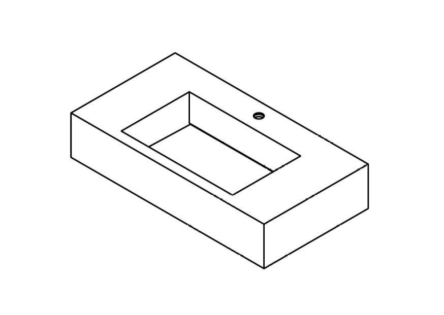 GAMADECOR Раковина подвесная 90,2x18x48,7 см, 1 отв. под смеситель, G-3 арт. 57568