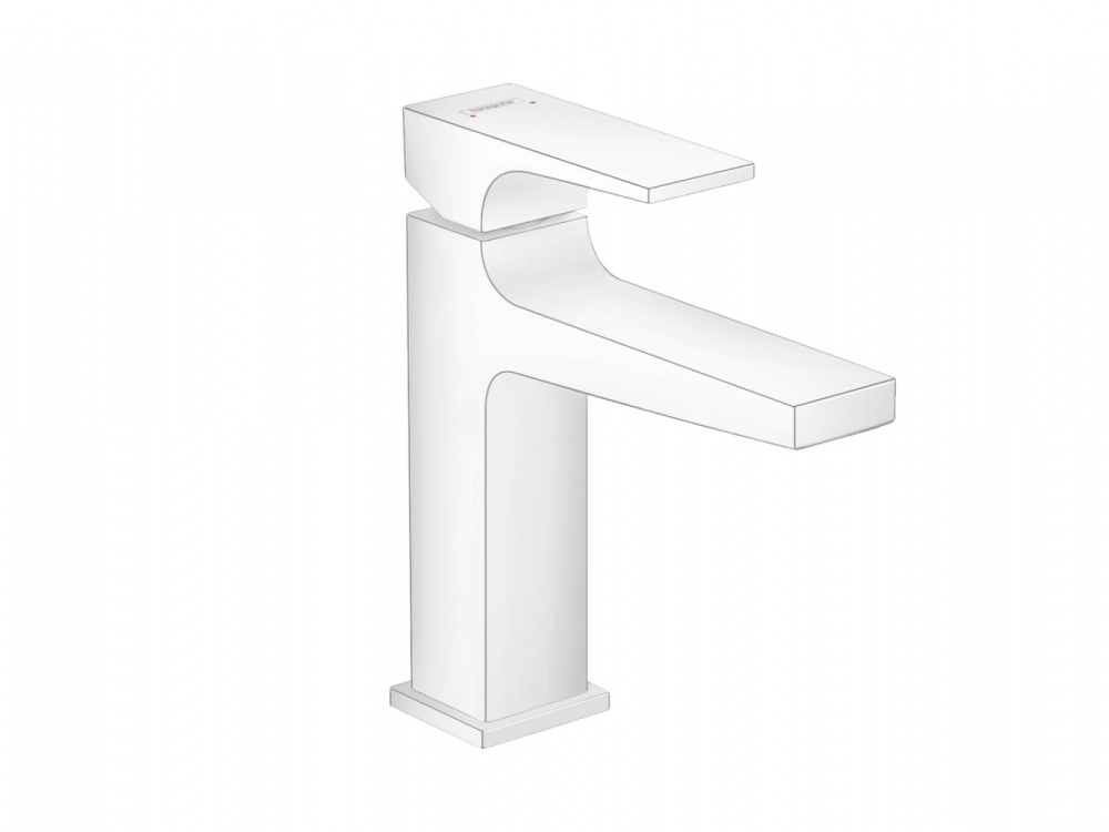HANSGROHE Metropol Смеситель для раковины 110, однорычажный, с ДК Push-Open, матовый белый арт. 35255