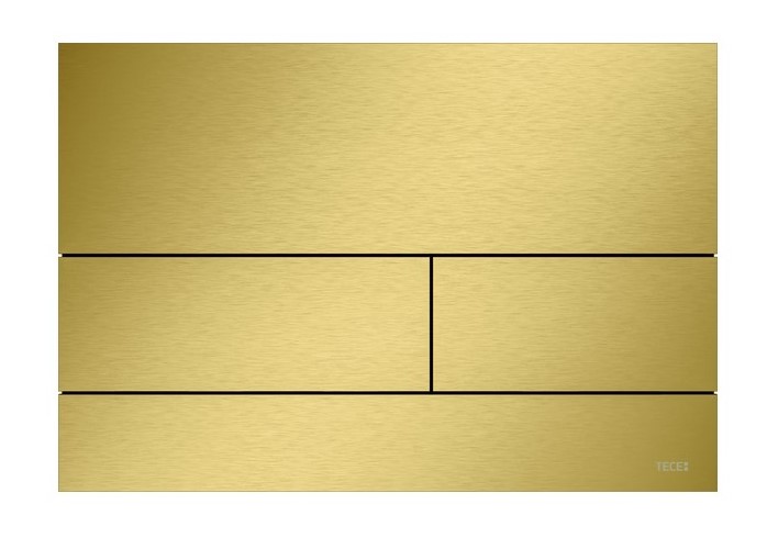 TECEsquare II Панель смыва металлическая с двумя клавишами, антипятна, Brushed Gold Optic PVD арт. 32952