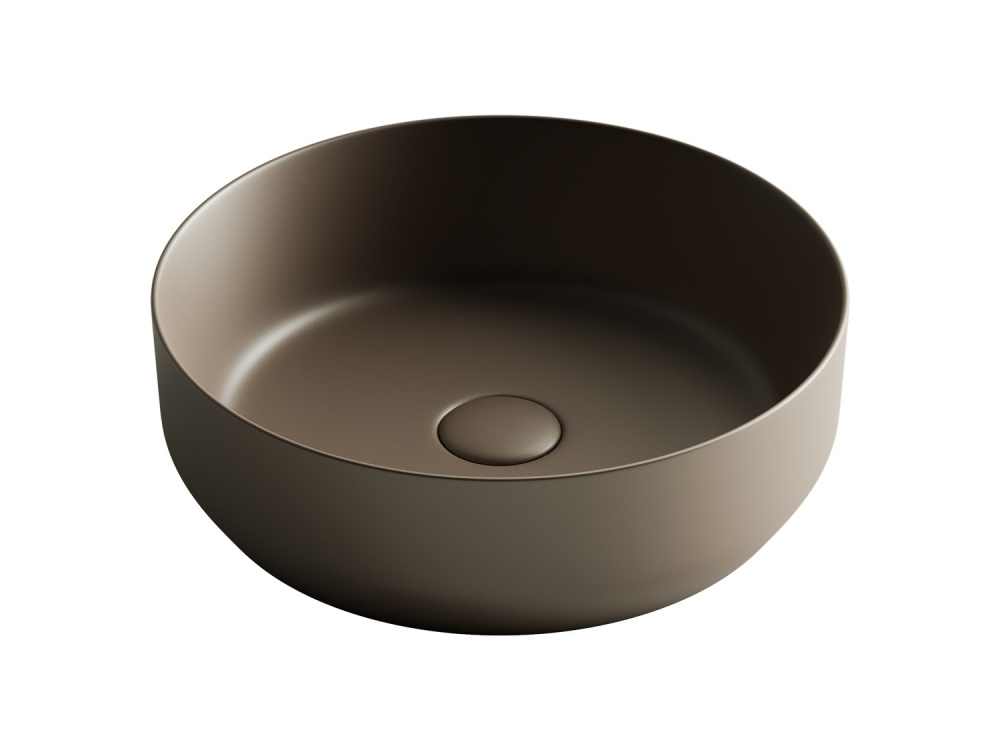 CERAMICANOVA Element Раковина накладная круглая 390х390хH120 мм, Темно-Коричневый матовый арт. 77400