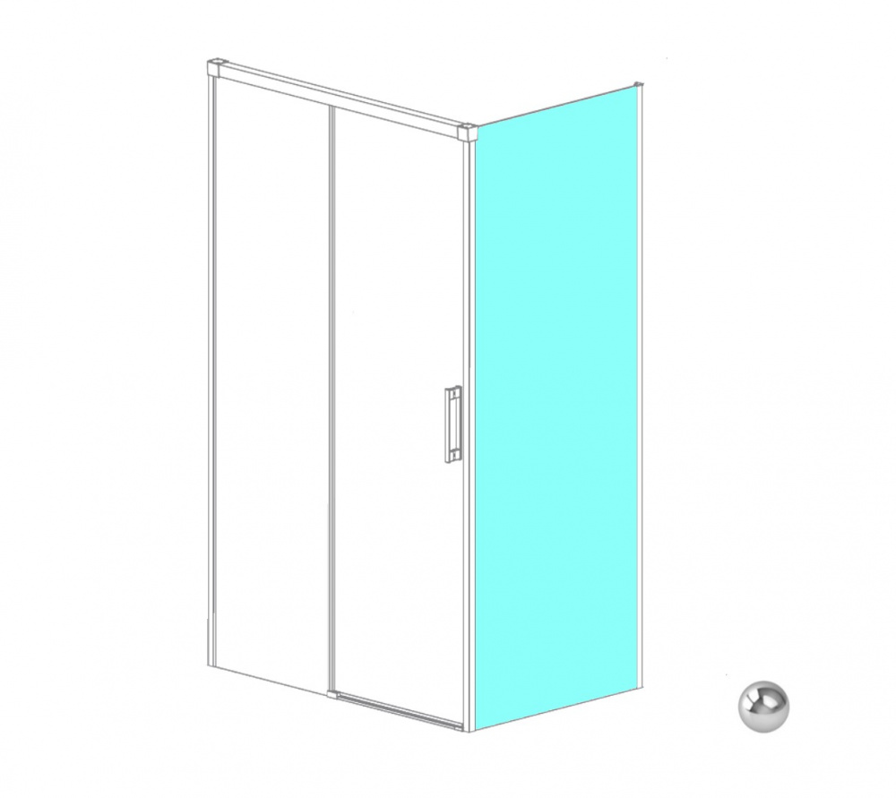 RADAWAY Idea S1 90 R Боковая стенка, 880-895xH2000 мм, хром/прозрачное арт. 32618