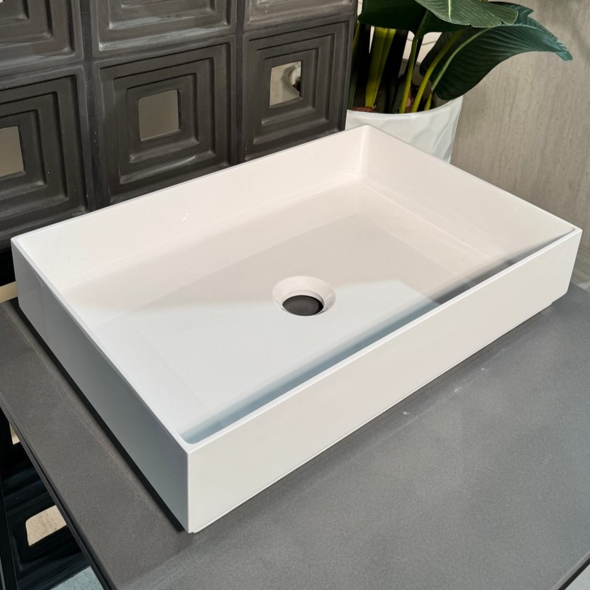 GAMADECOR SLIM Раковина на столешницу, без перелива, 50x10x33 см, белый GELCOAT арт. 36254